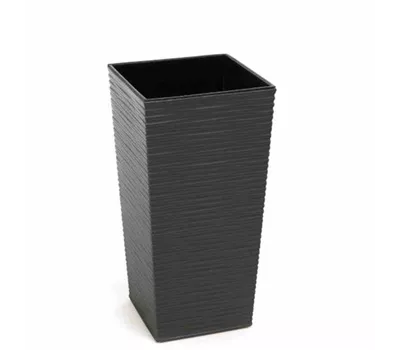 Siena Garden Pflanzkübel Nizza, eckig 25x25x46,5 cm Rillenoptik in graphit Kunststoff
