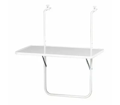 Alco Balkonhängetisch 60 x 40 cm weiß Kunststoff 