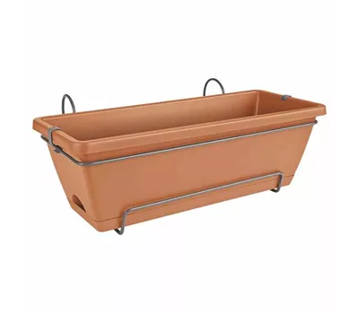 Elho Blumenkasten Barcelona Allin1 50 cm x 20 cm x 17 cm tonrot Kunststoff 