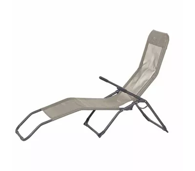 Bäderliege Brigo silber/taupe Stahlrohrgestell, Bezug taupe