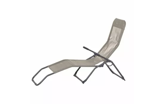 Bäderliege Brigo silber/taupe Stahlrohrgestell, Bezug taupe
