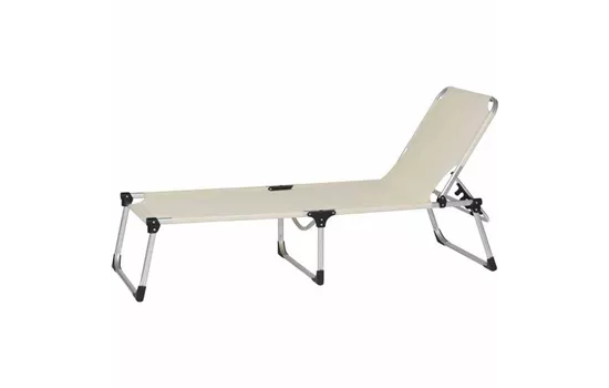 Siena Garden Dreibeinliege XXL silber / natur Aluminium/Textilene 
