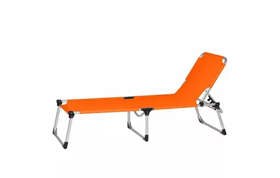 Siena Garden Dreibeinliege XXL silber/orange Aluminium/Textilene 