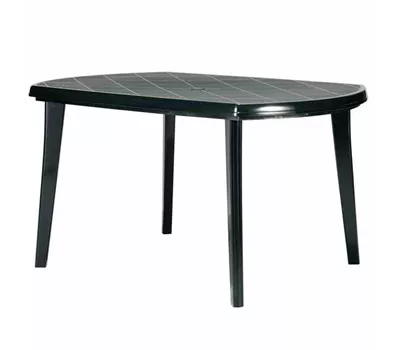 Elise Tisch 137x90cm grün oval, Vollkunststoff