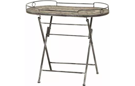 Siena Garden Felina Serviertisch 68x41x60cm Eisen/Naturstein-Mix 